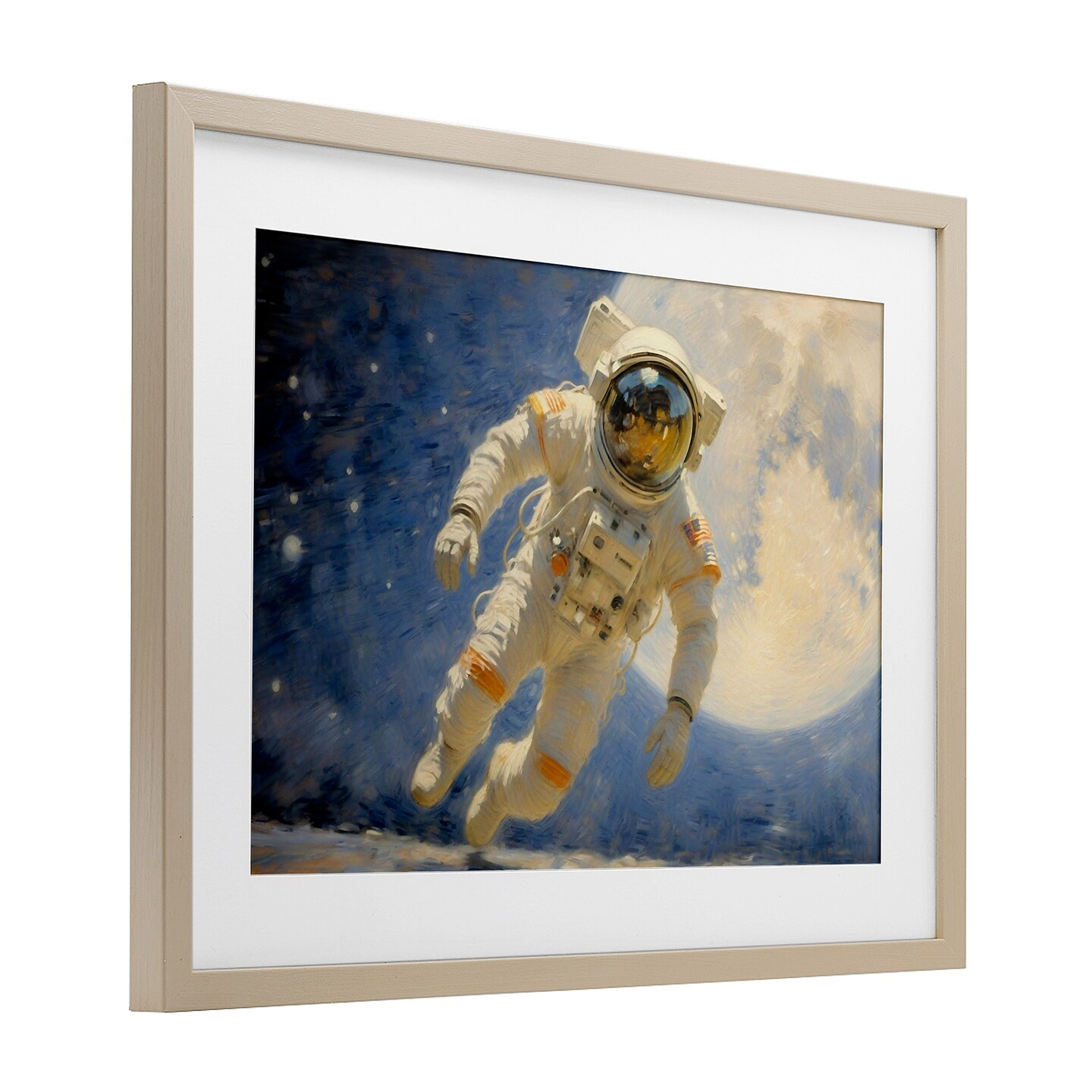 Stupell Industries Astronaut in Vast Galaxy Framed Print Under Glass, design by Angie Hawke