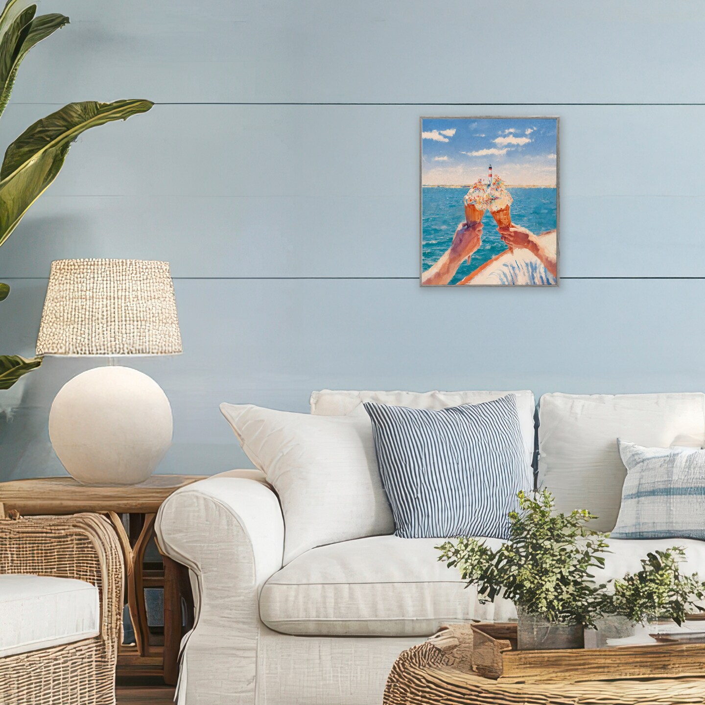Stupell Industries Ice Cream Cheers on Boat Framed Giclee, design by Ziwei Li
