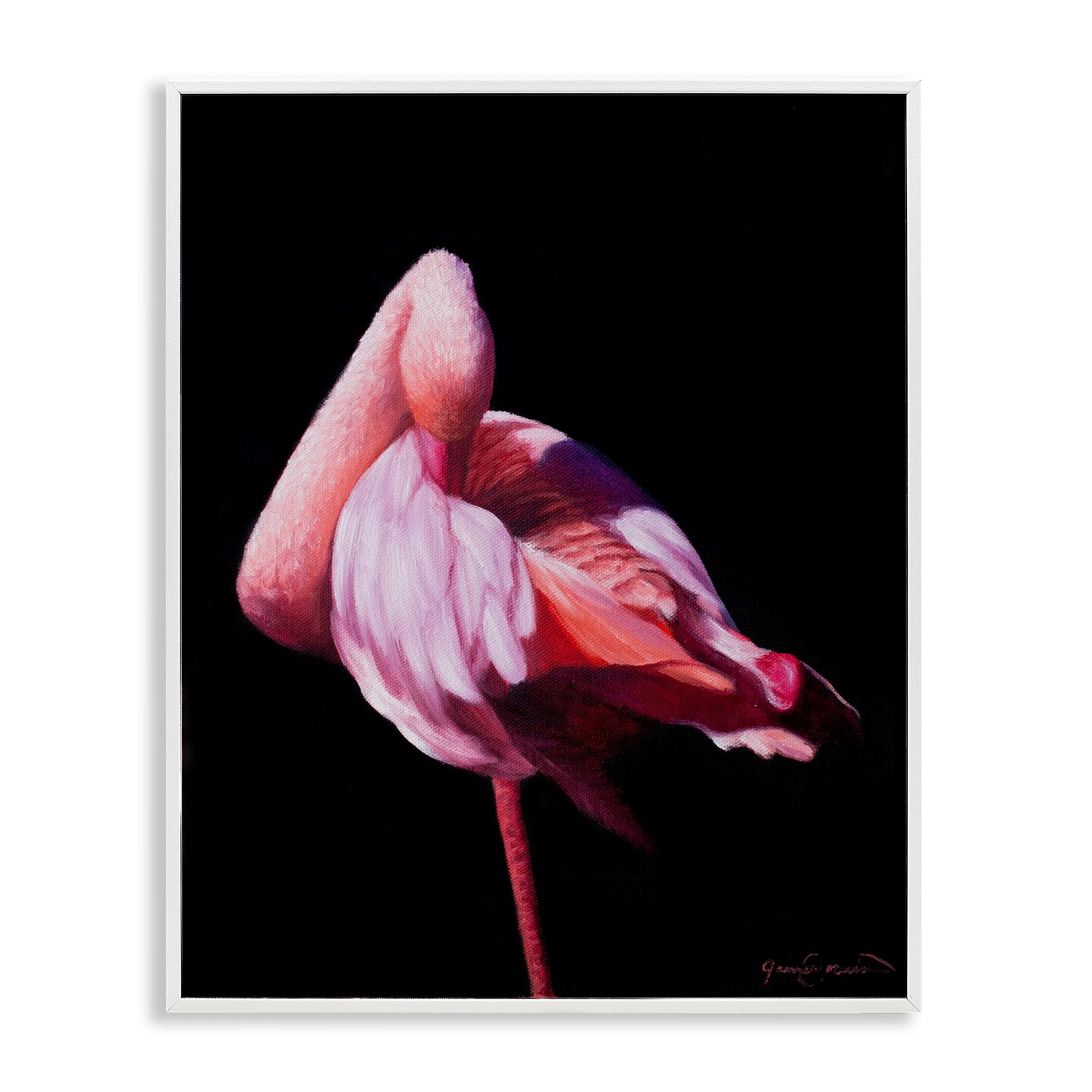 Stupell Industries Avian Contrast Flamingo Framed Giclee, design by James Corwin