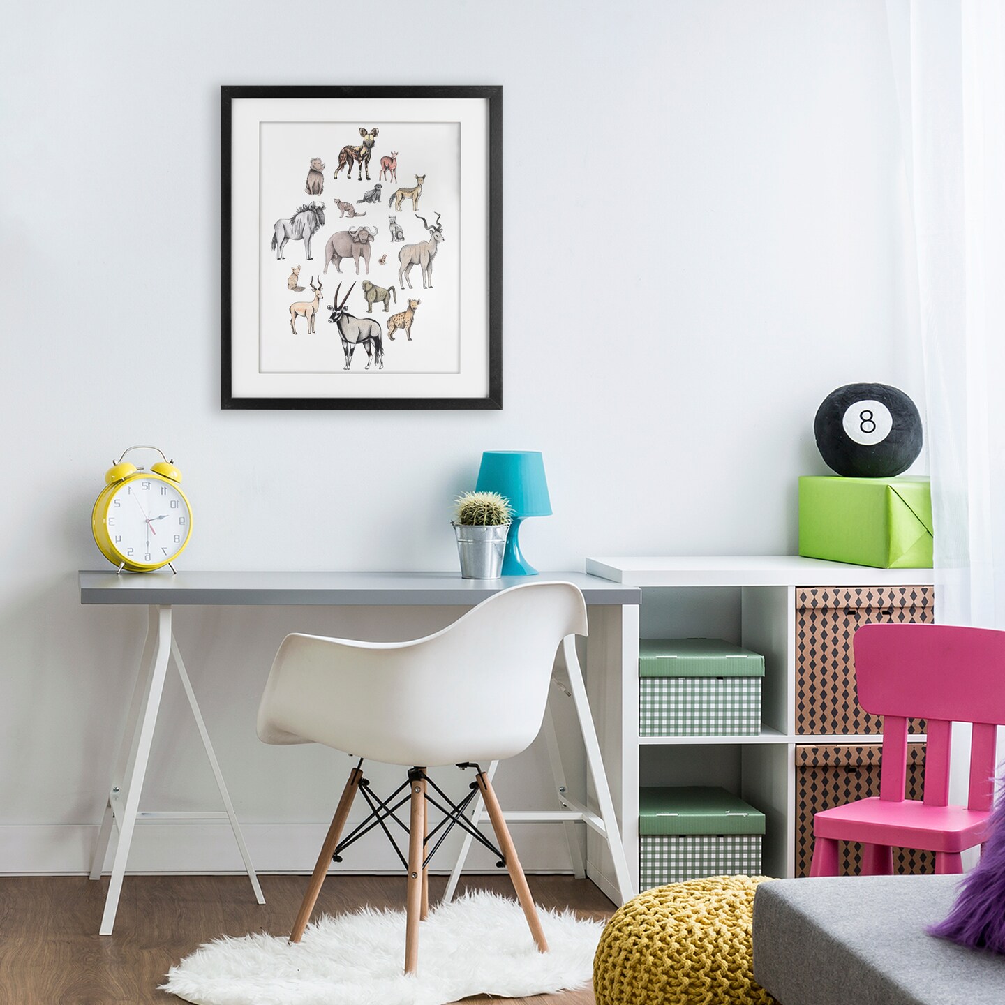 Stupell Industries Simple Africa Animals Framed Print Under Glass, design by Cecilia Battaini