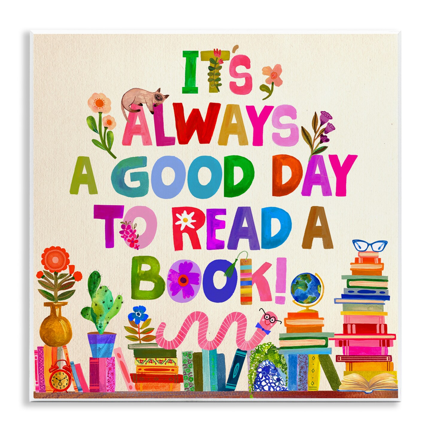 Stupell Industries Good Day To Read A Book Wall Plaque, design by Katherine Herrell Studio