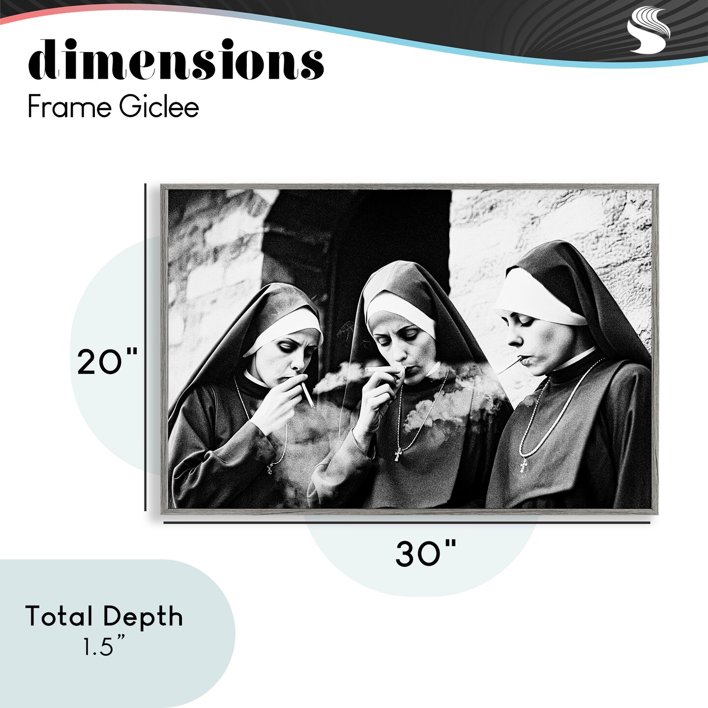 Stupell Industries Smoking Nuns Rebellion Framed Giclee, design by Decent Exposures