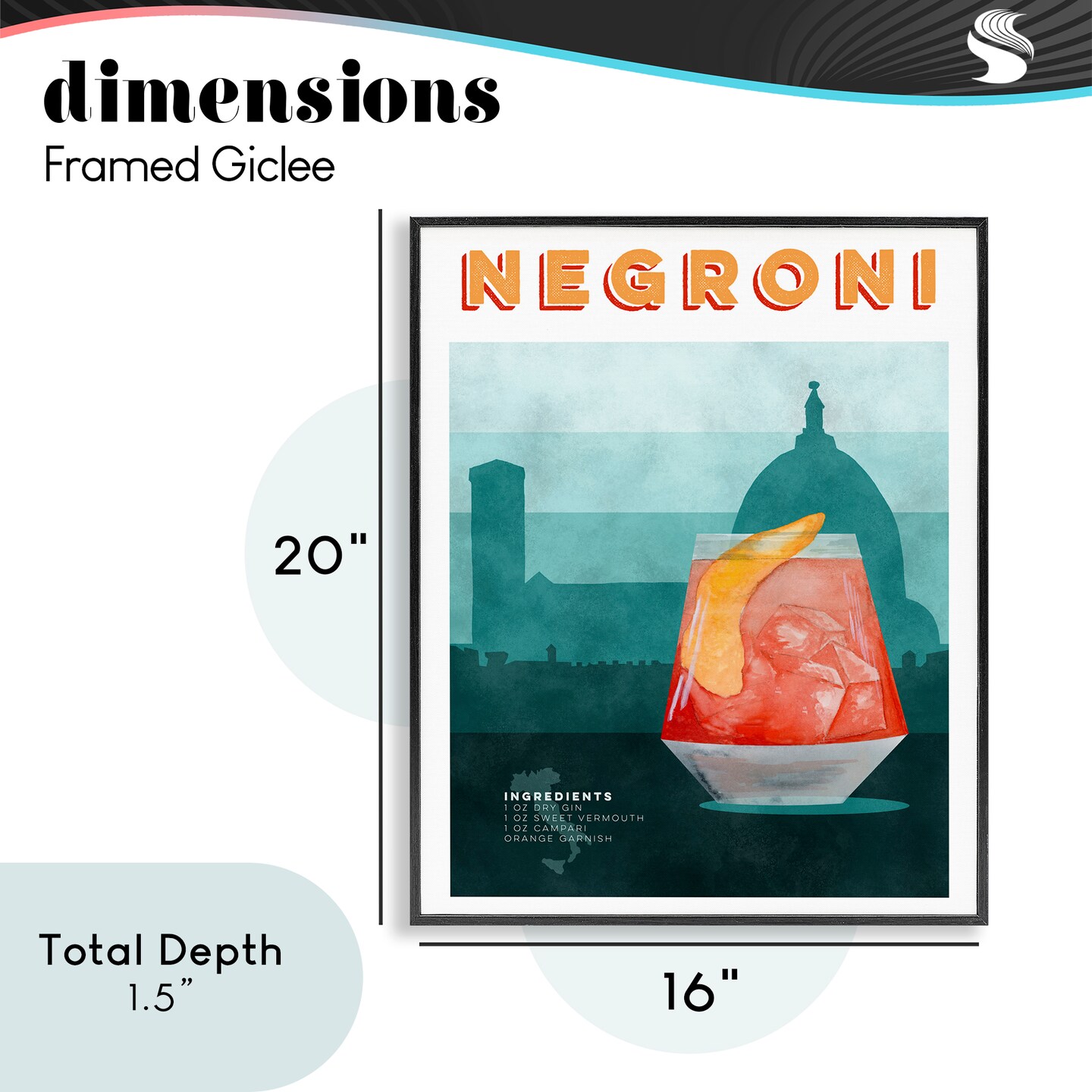 Stupell Industries Retro Negroni & Architecture Framed Giclee, design by Brett Blumenthal