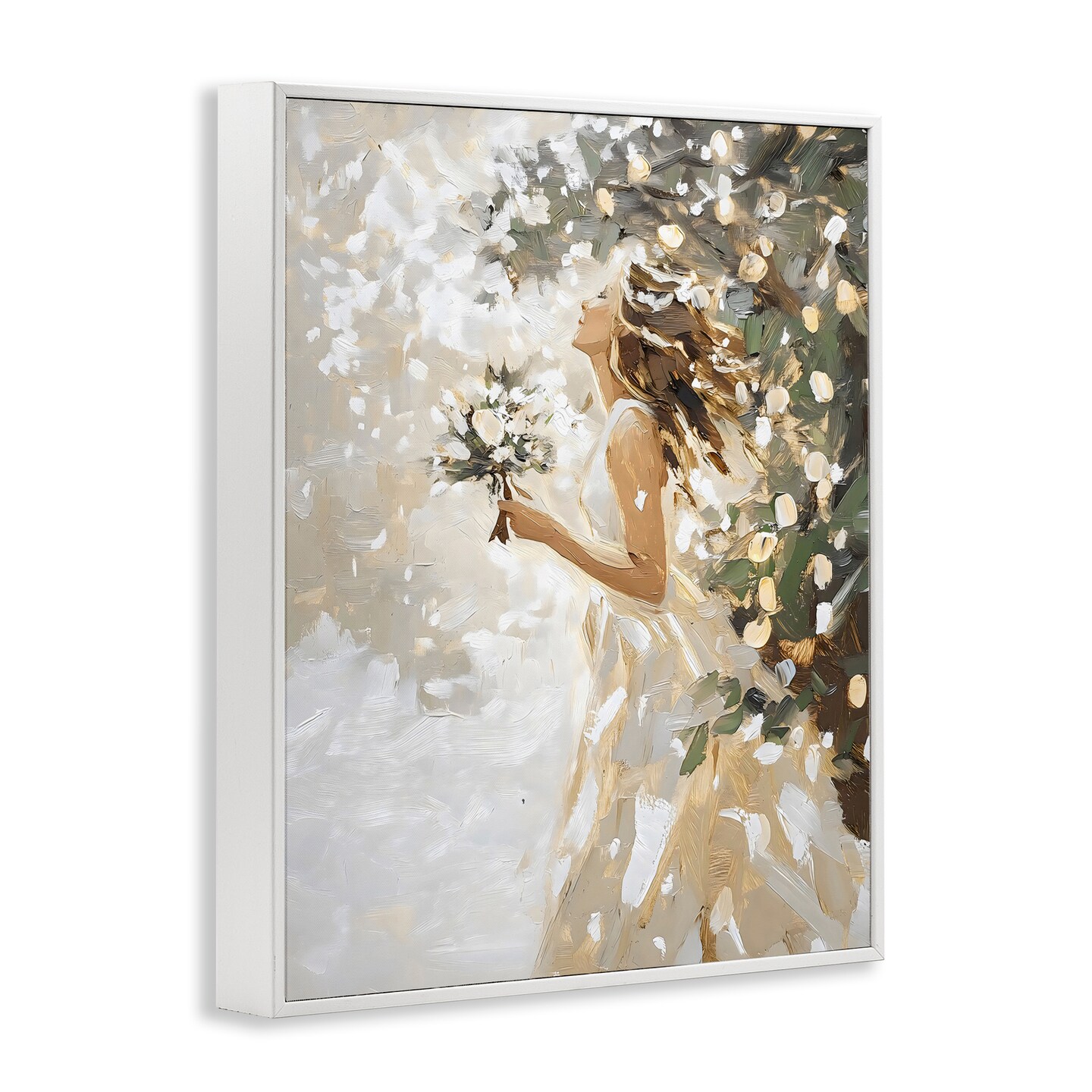 Stupell Industries Soft White Snow Flurry Framed Giclee, design by LSR Design Studio