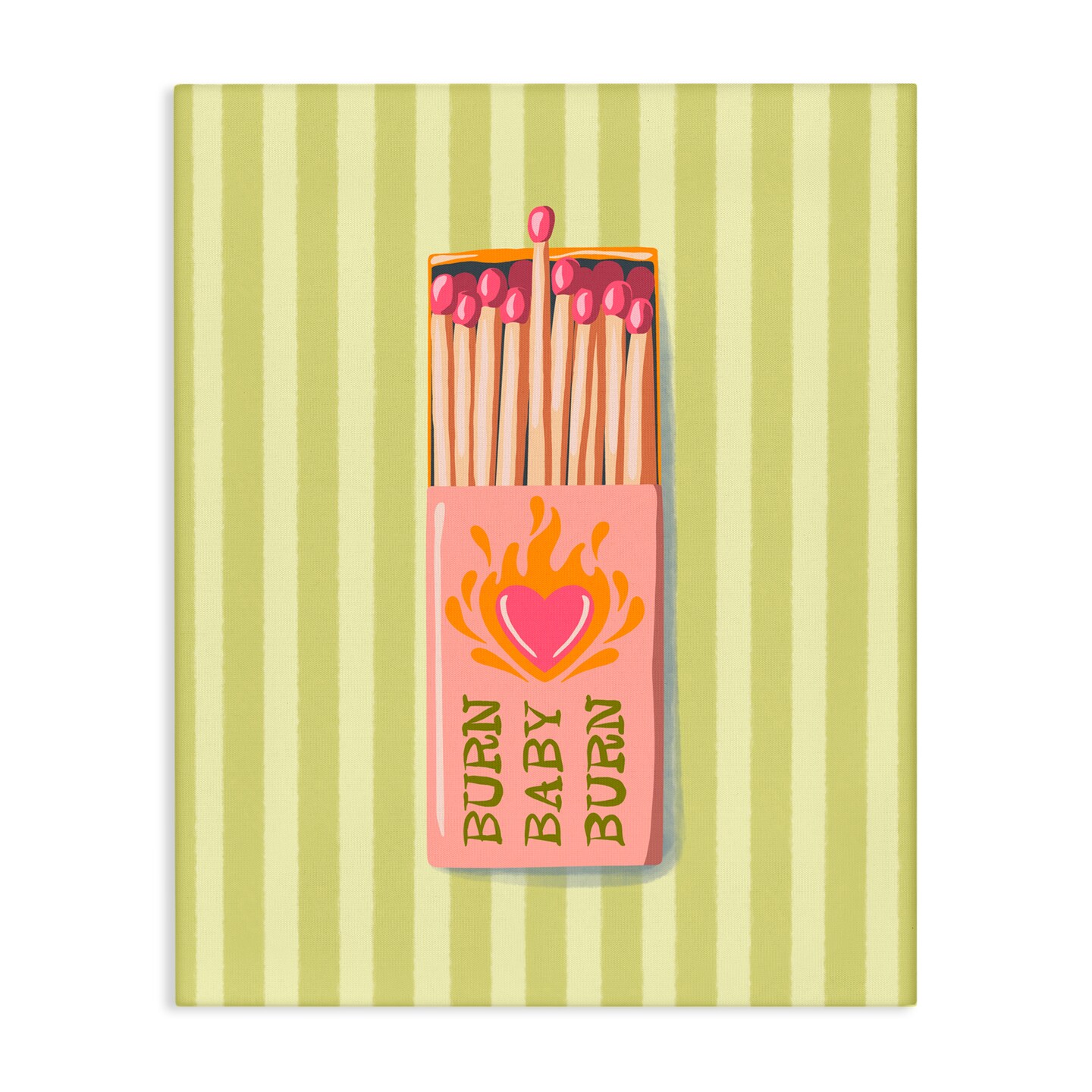 Stupell Industries Burn Baby Matches Canvas, design by Elyse Anastacia