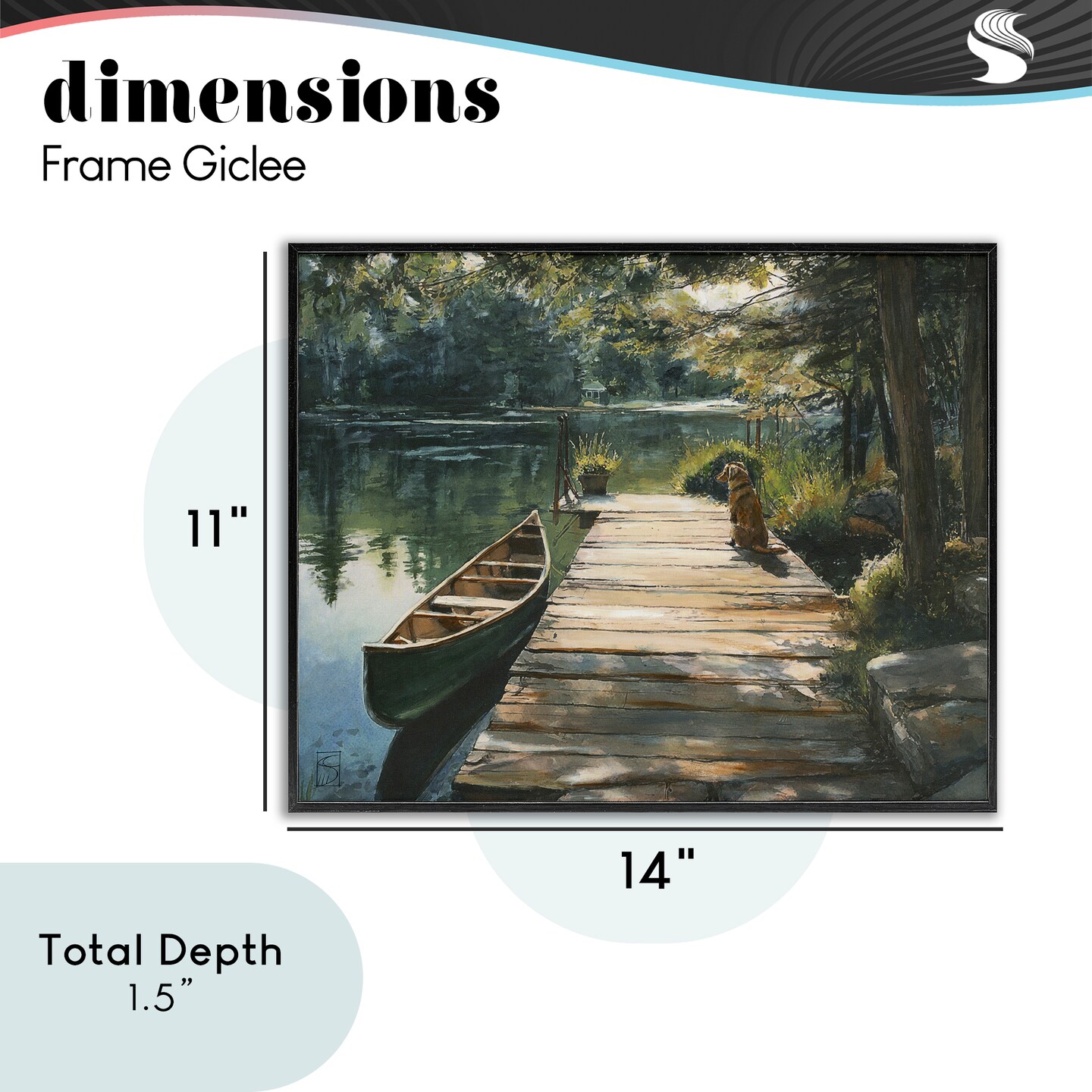 Stupell Industries Lake Life Dog on Dock Framed Giclee, design by Sara Culpepper