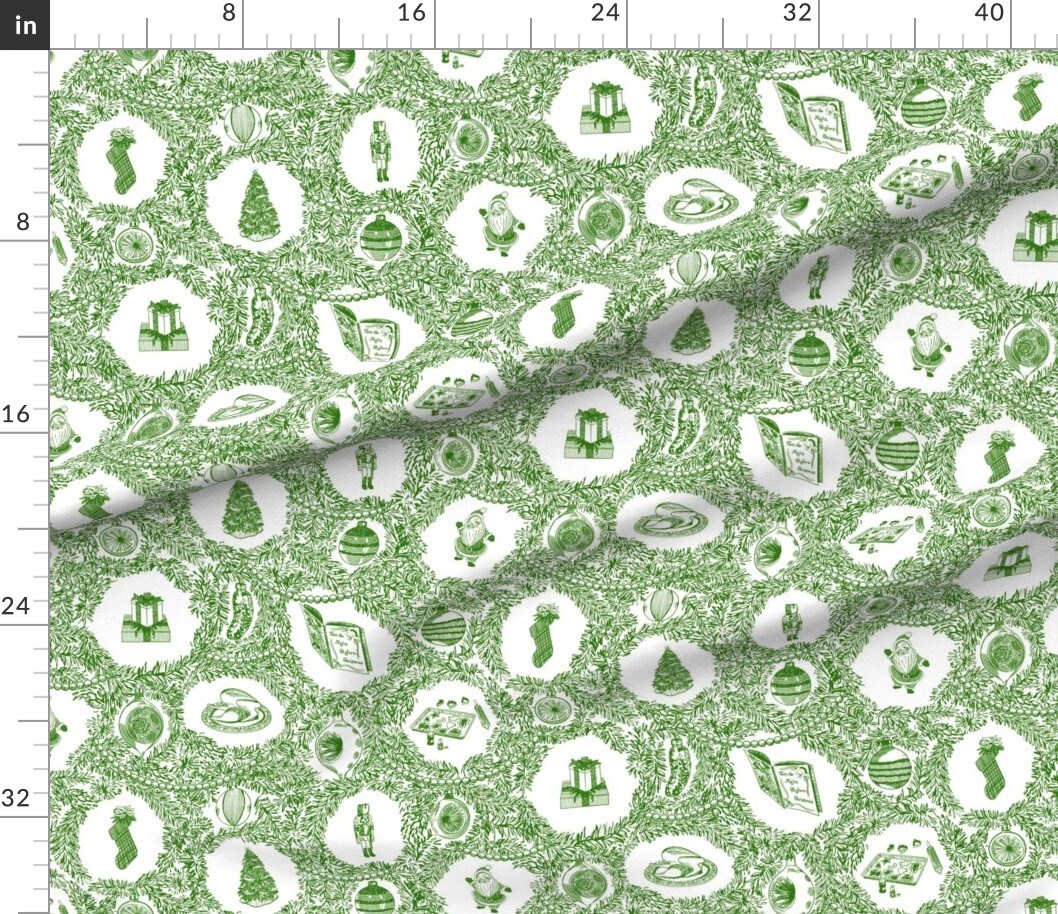 Traditional Classic Ornaments Holidays Christmas Tree Toile Nutcracker Evergreens Gifts Presents Christmas Gifts Classic Christmas Turkey Custom Printed Fabric by Spoonflower Various Fabrics by the Yard or Fat Quarter