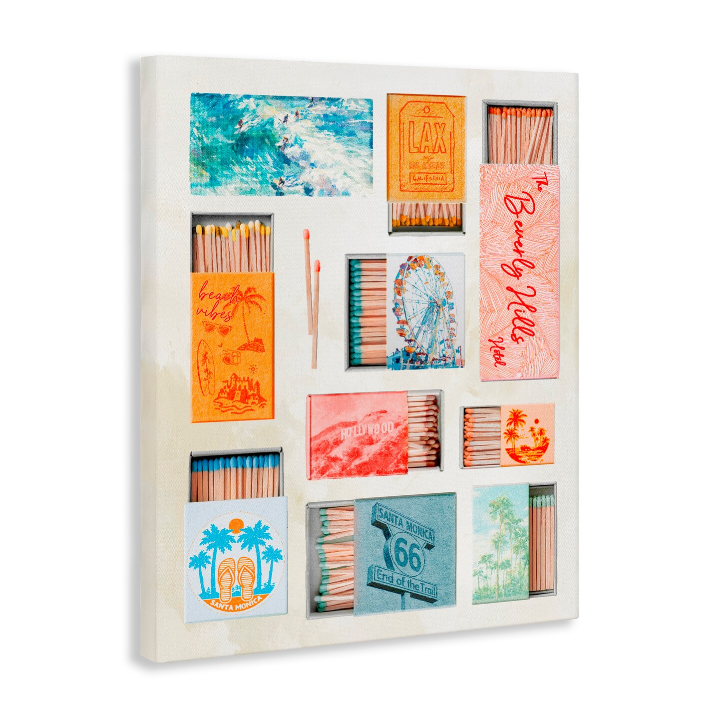 Stupell Industries California Beach Matchboxes Canvas, design by Ziwei Li