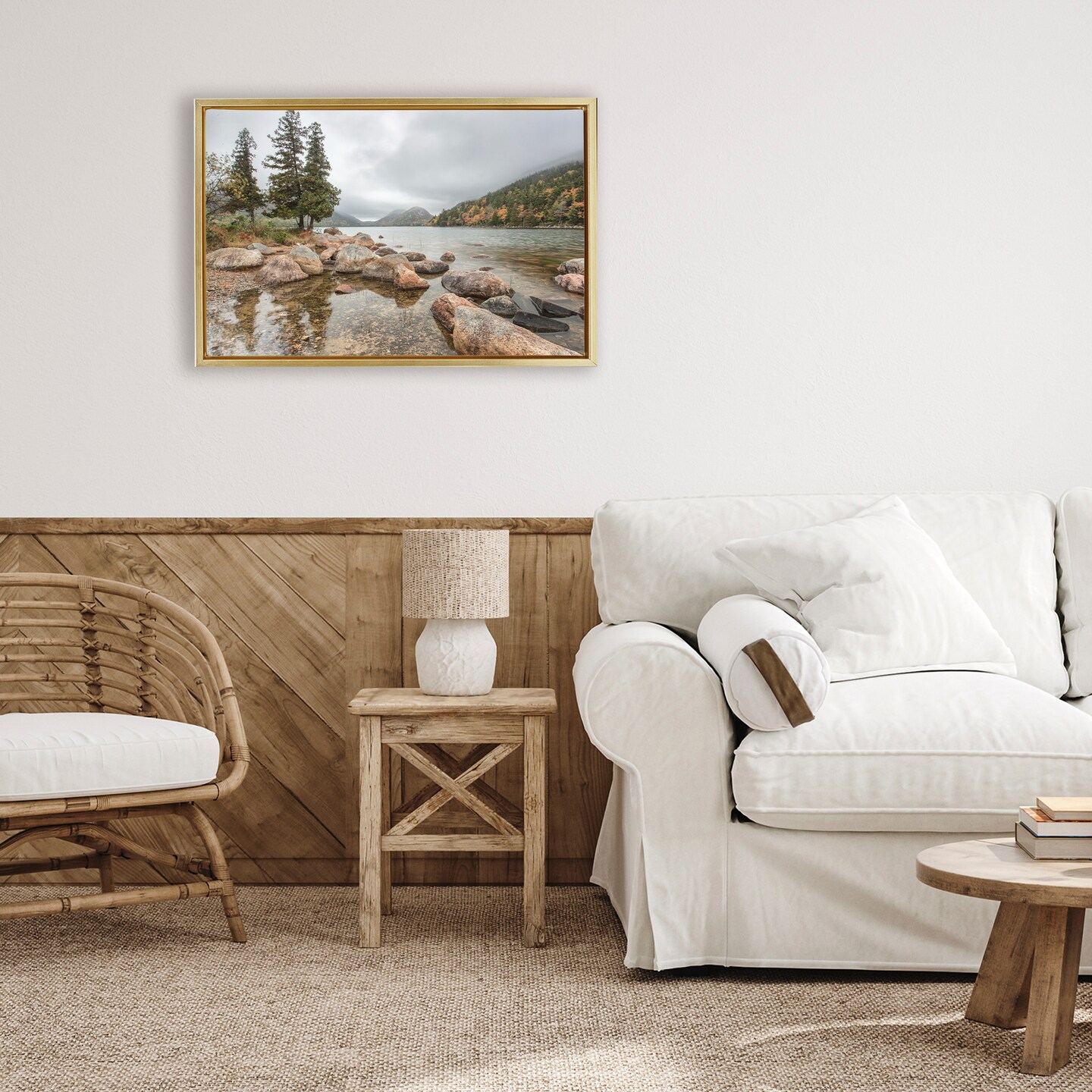 Stupell Industries Pond In The Mountains Floating Frame, design by Jon Evan