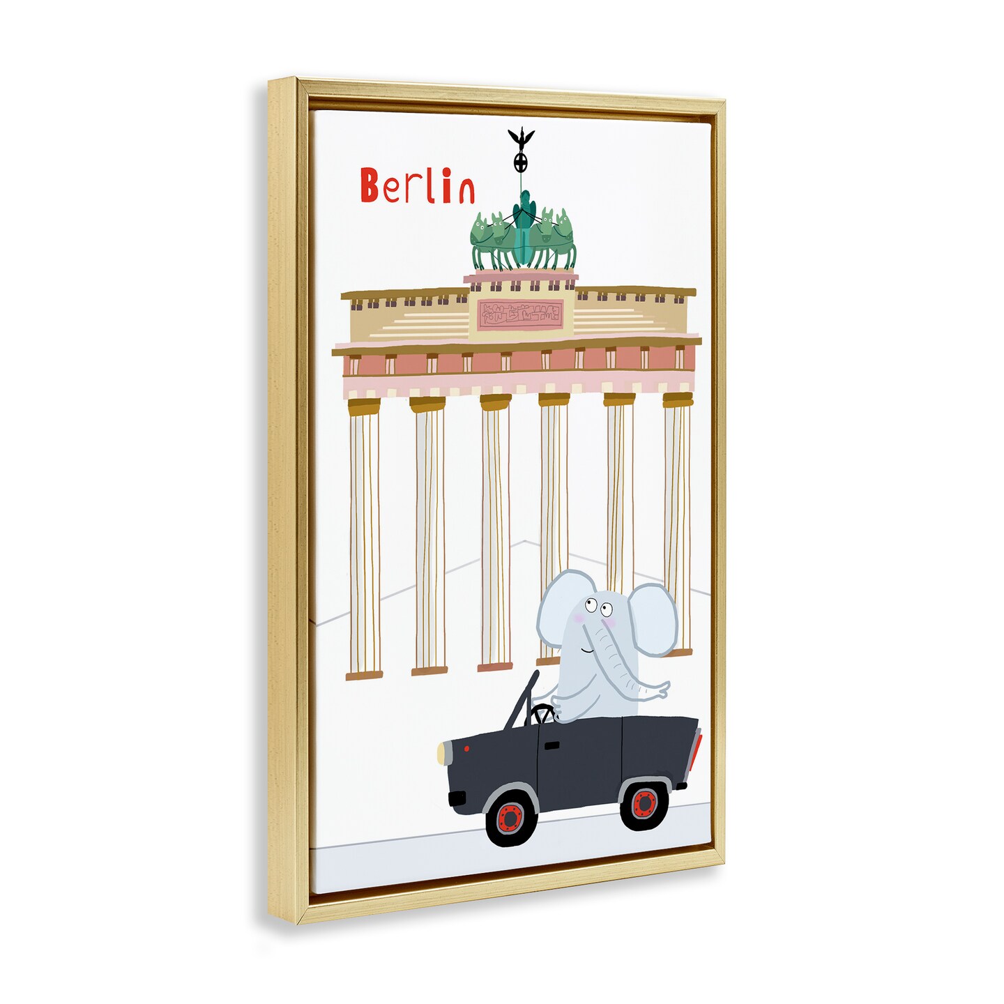 Stupell Industries Elephant & Berlin Architecture Floating Frame, design by Carla Daly
