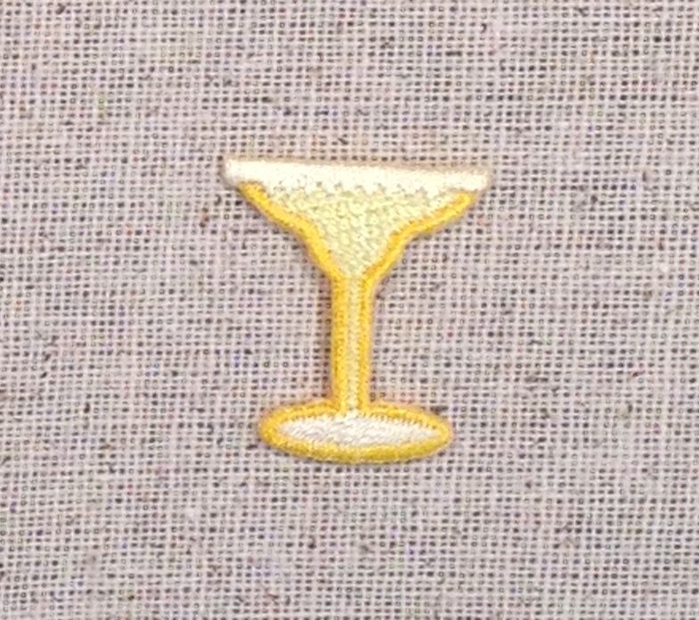 1 inch Yellow Margarita, Cocktails, Drinks, Embroidered, Iron on Patch
