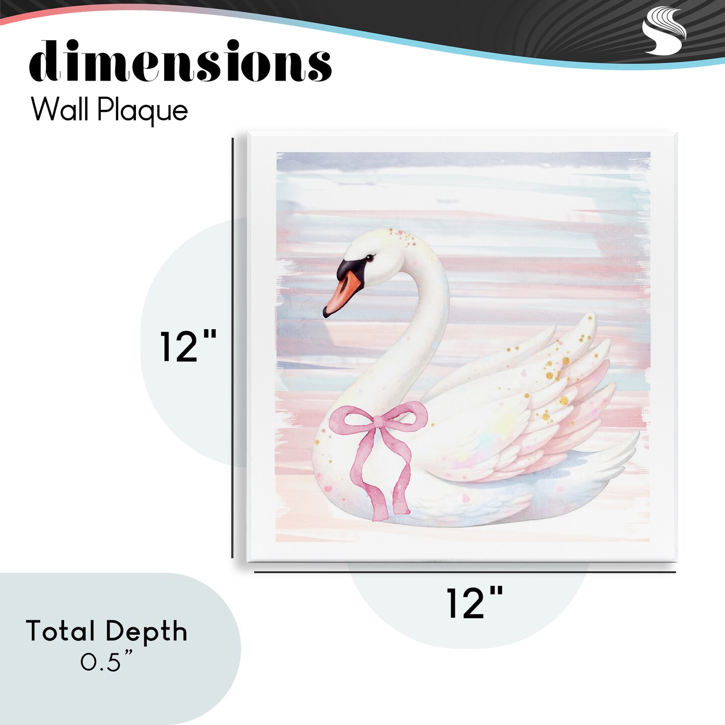 Stupell Industries Pastel Swan with Ribbon Wall Plaque, design by Kim Allen