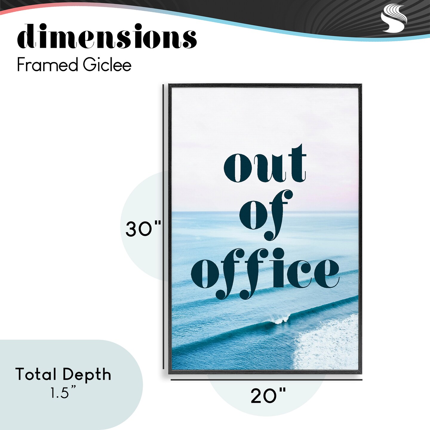 Stupell Industries Out of Office Ocean Waves Framed Giclee, design by Lil' Rue