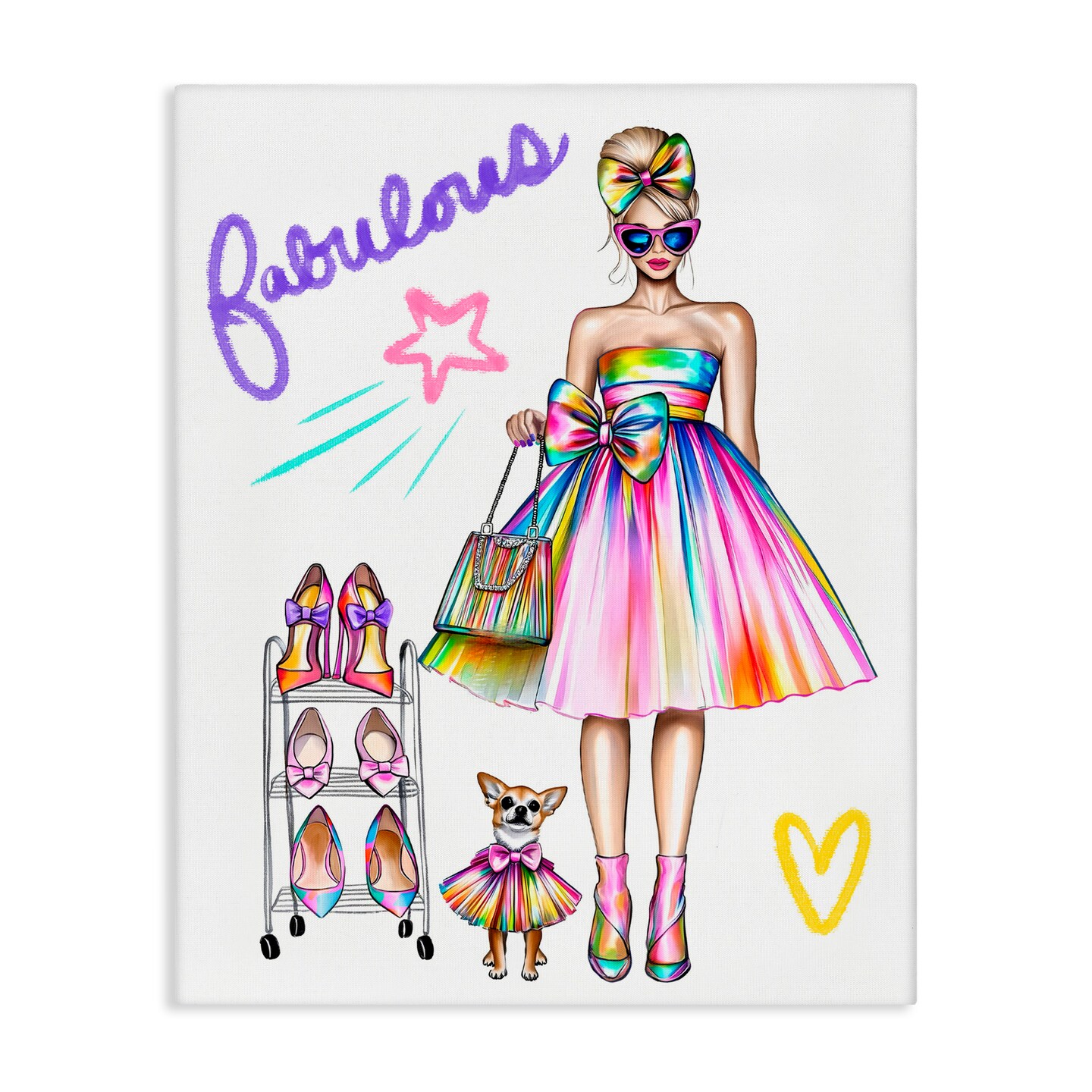 Stupell Industries Fabulous Girl & Dog Canvas, design by Jess Stempel