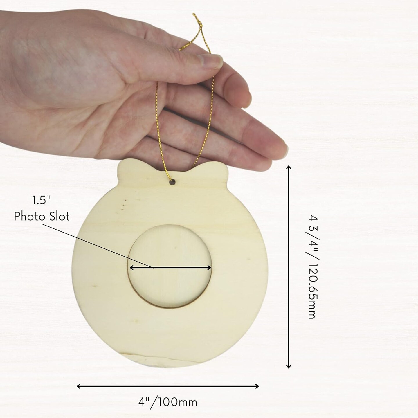 4E's Novelty DIY Wooden Picture Frame Christmas Ornaments Crafts (12 Pack) – Unfinished Wood Frames to Paint, Adult & Kids Holiday DIY Craft Kit, Blank Hanging Ornaments for Christmas Decorating