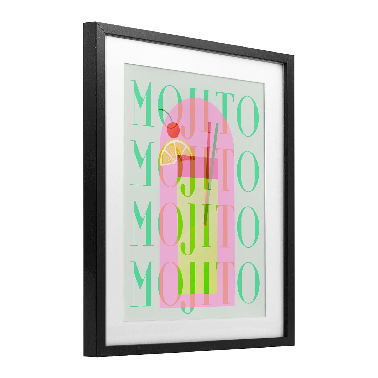 Stupell Industries Retro Pastel Mojito Framed Print Under Glass, design by Lil' Rue