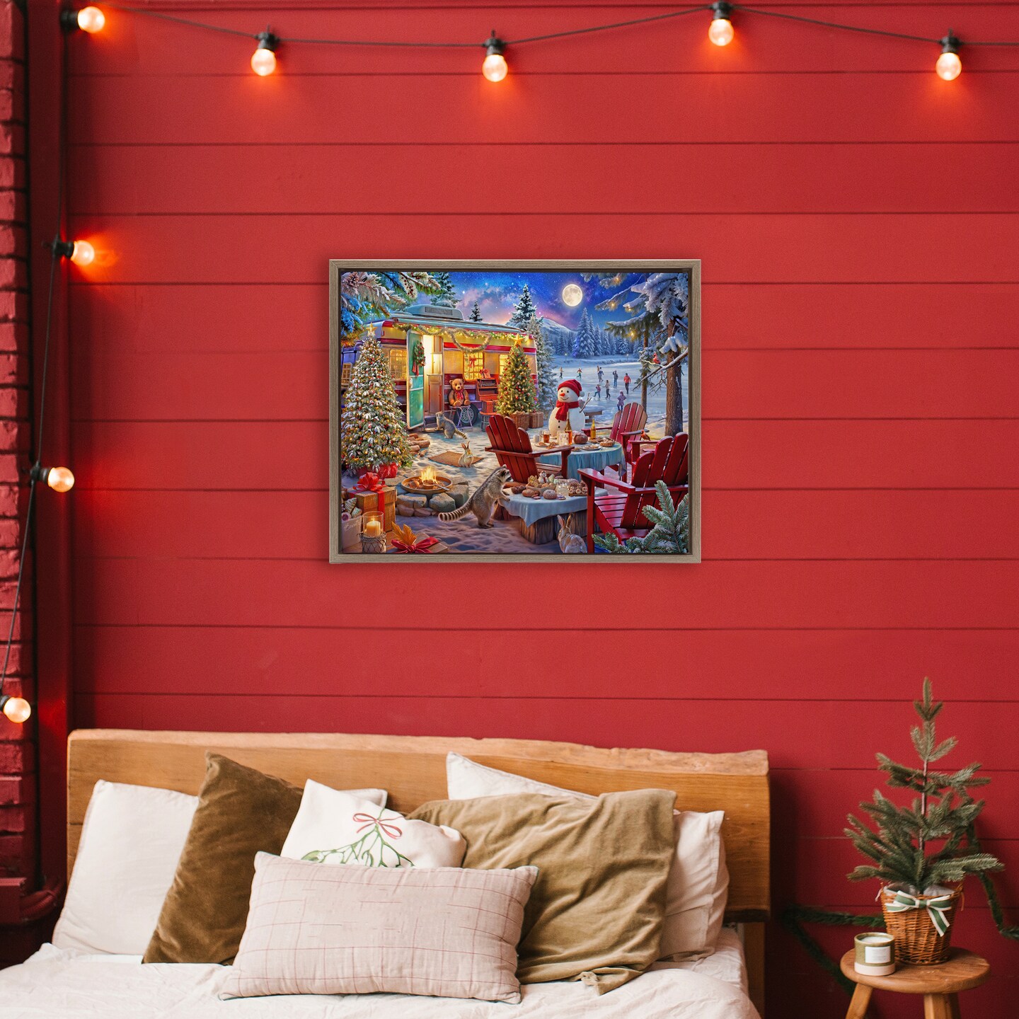 Stupell Industries Winter Holiday Camper Party Floating Frame, design by Henriette Chinaglia