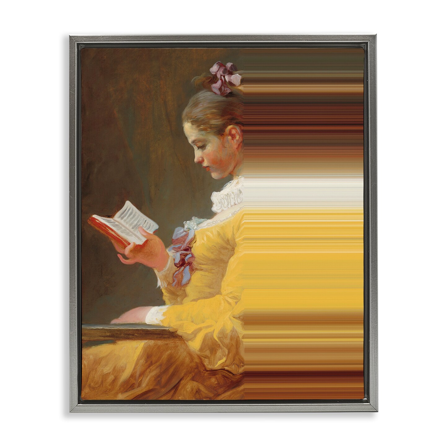 Stupell Industries Vintage Lady Reading with Gradient Streaks Floating Frame, design by Seven Trees Design
