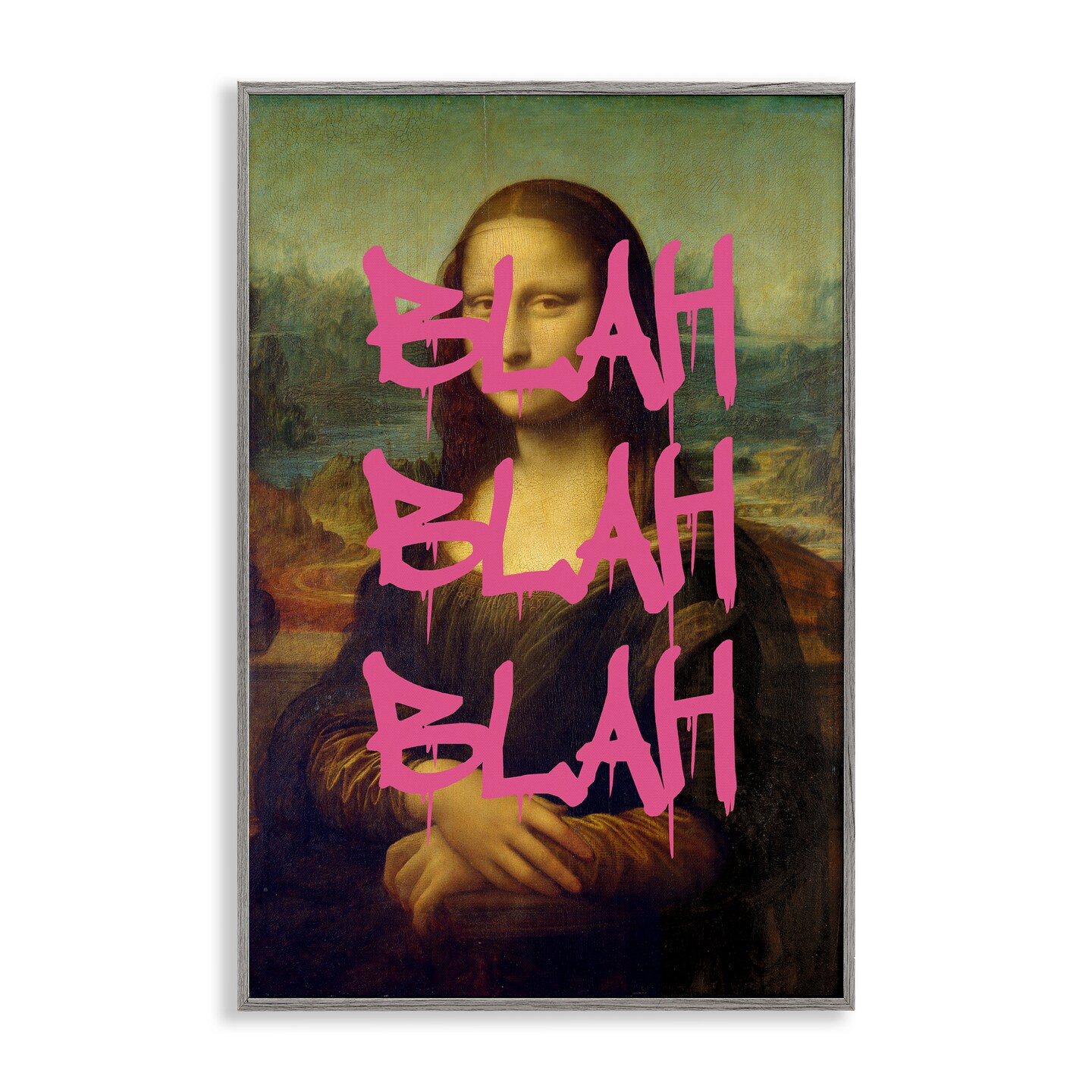 Stupell Industries Graffiti Over Mona Lisa Framed Giclee, design by Masters Redux