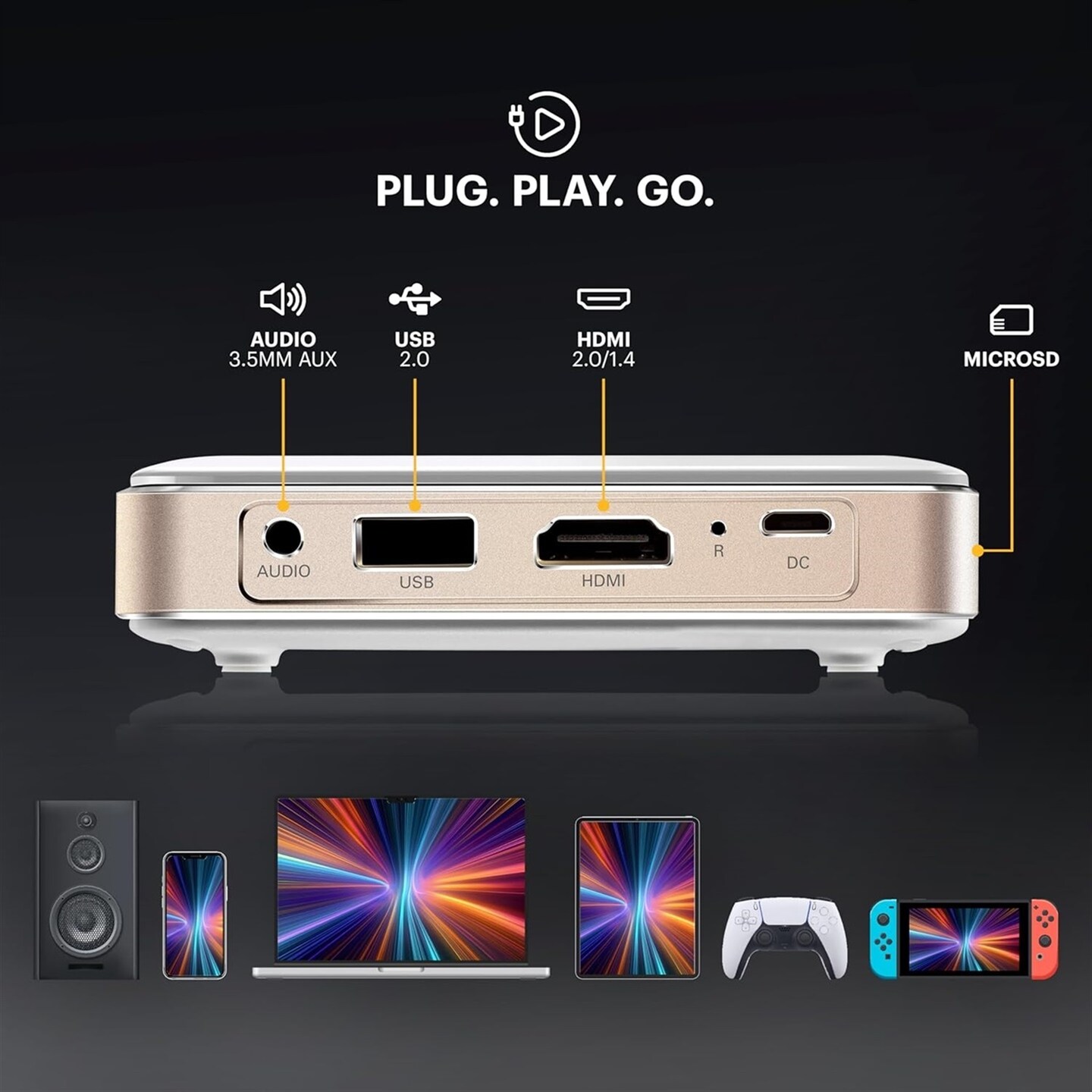 Kodak Luma 150 Pico Projector, Rechargeable Ultra Mini Projector with Travel Case