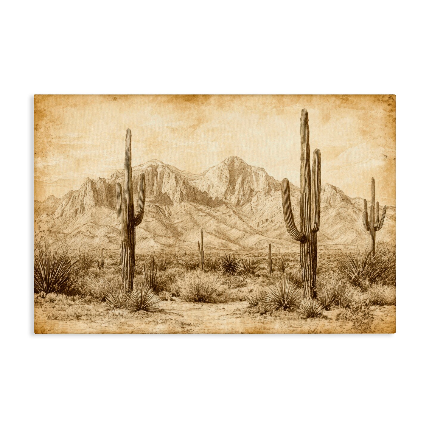 Stupell Industries The Desert Sepia Landscape Canvas, design by Petal Prints Design
