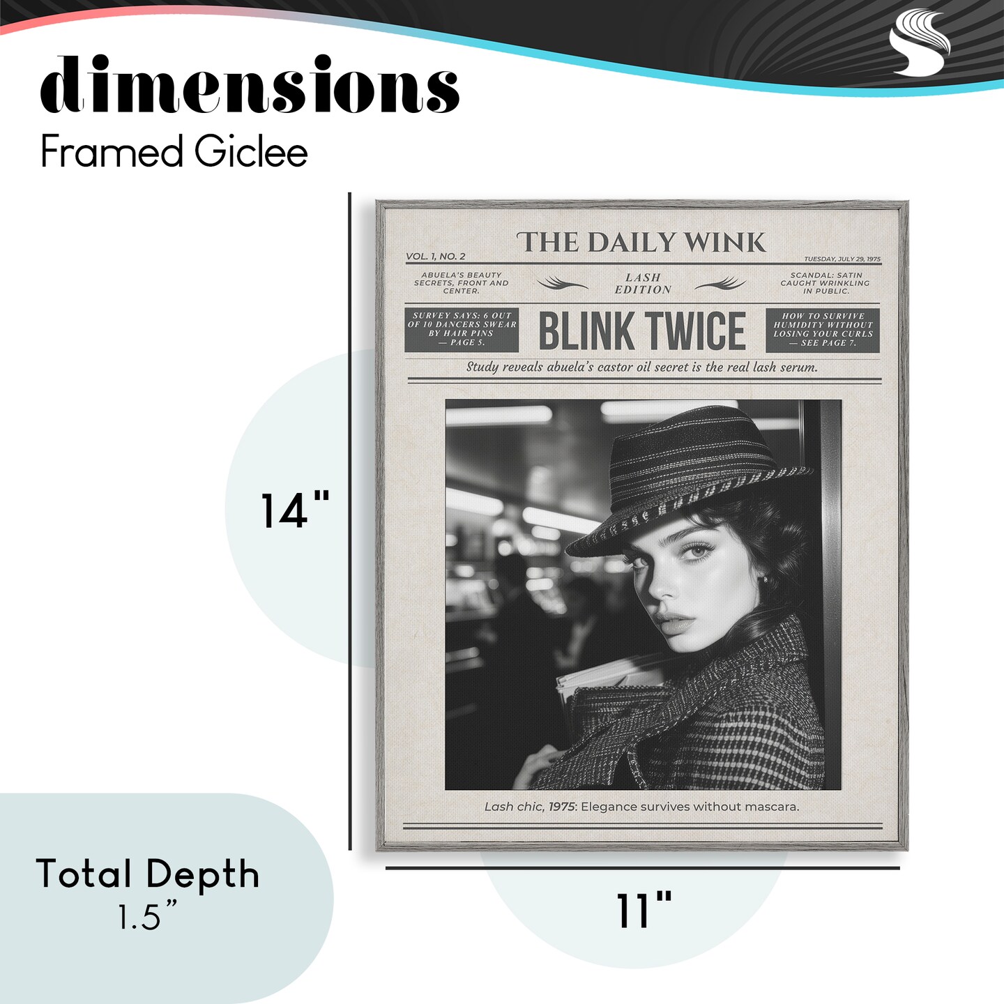 Stupell Industries The Daily Wink Magazine Framed Giclee, design by A Barefoot Stylist