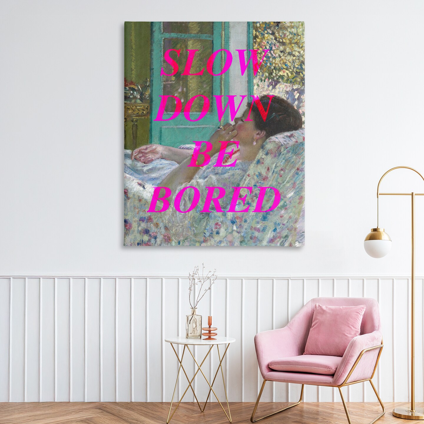 Stupell Industries Slow Down Be Bored Classic Canvas, design by Lil' Rue