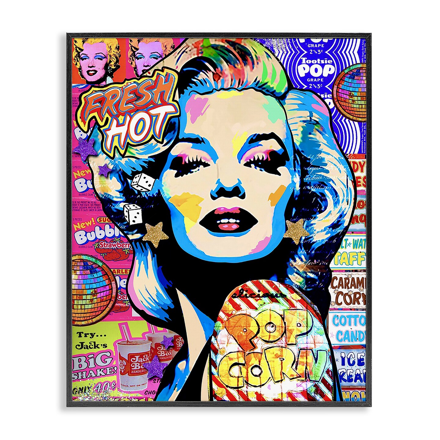 Stupell Industries Marilyn Candy Pop Style Framed Giclee, design by Jess Stempel