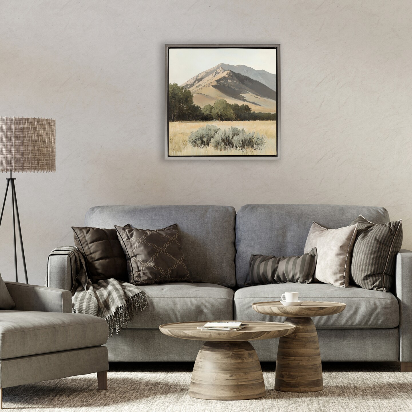 Stupell Industries Mountain Ridgeline Landscape Floating Frame, design by Petal Prints Design