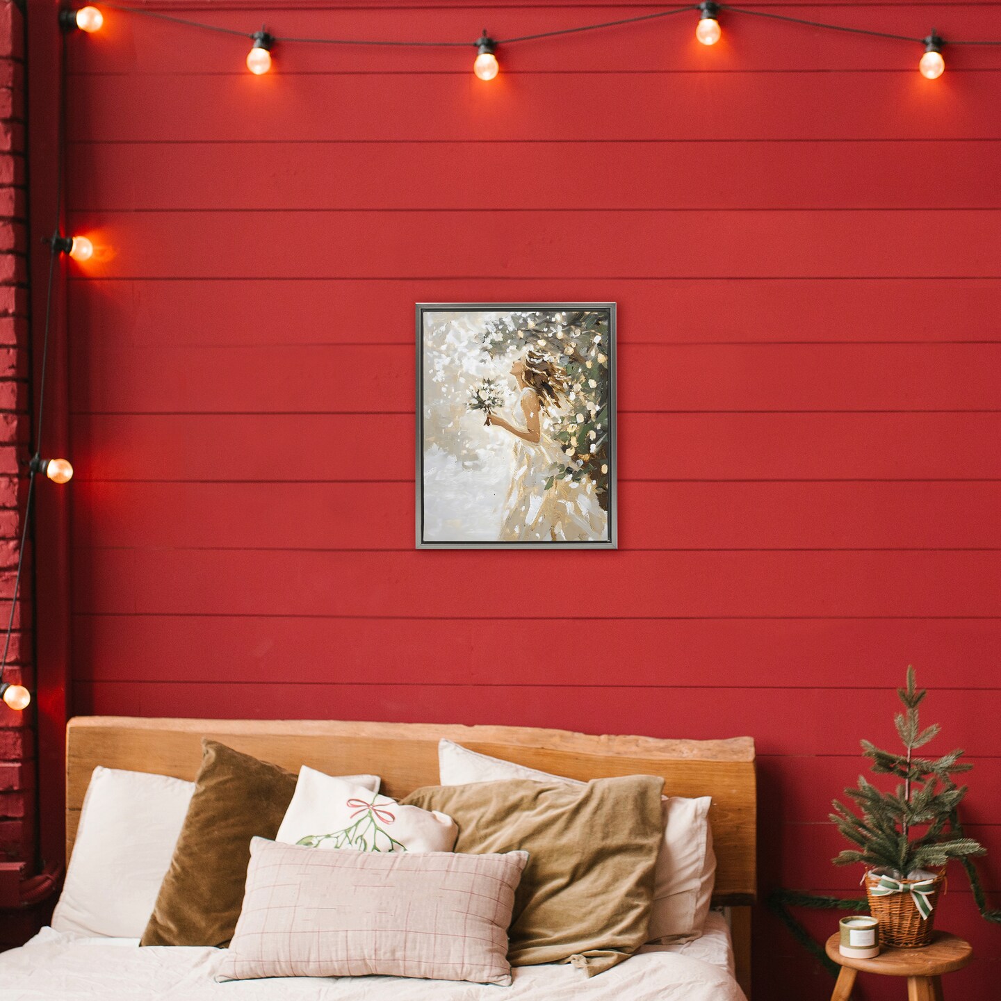 Stupell Industries Soft White Snow Flurry Floating Frame, design by LSR Design Studio