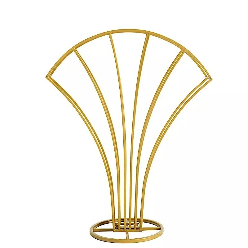 32" Gold Scalloped Fan Metal Flower Display Stand Table Centerpiece Party Events