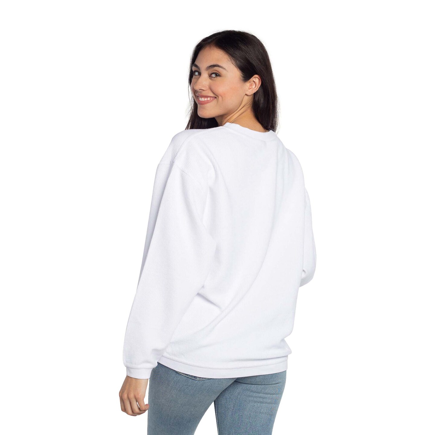 Chicka-d&#xAE; Ladies Corded Crew Sweatshirt
