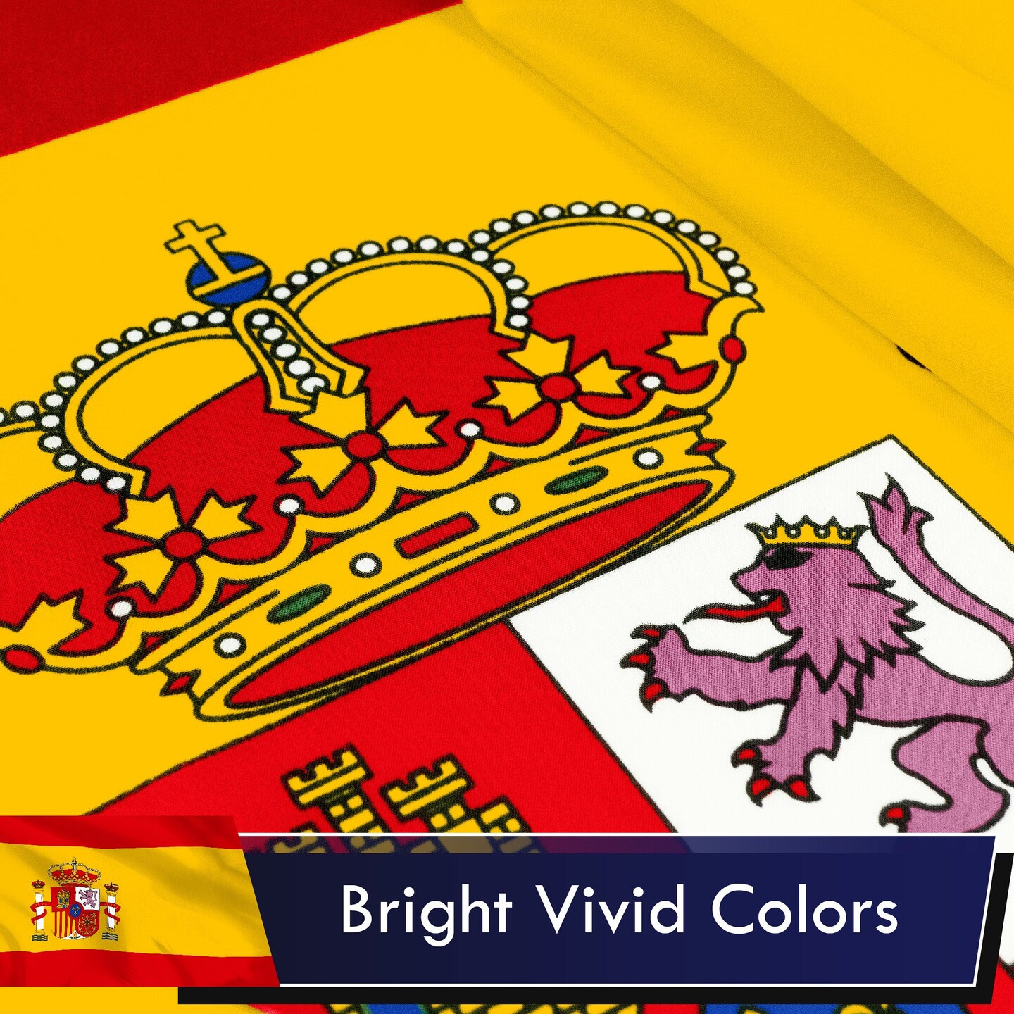 G128 Combo Pack: USA American Flag 3x5 Ft 75D Printed Stars &#x26; Spain (Spanish) Flag 3x5 Ft 75D Printed