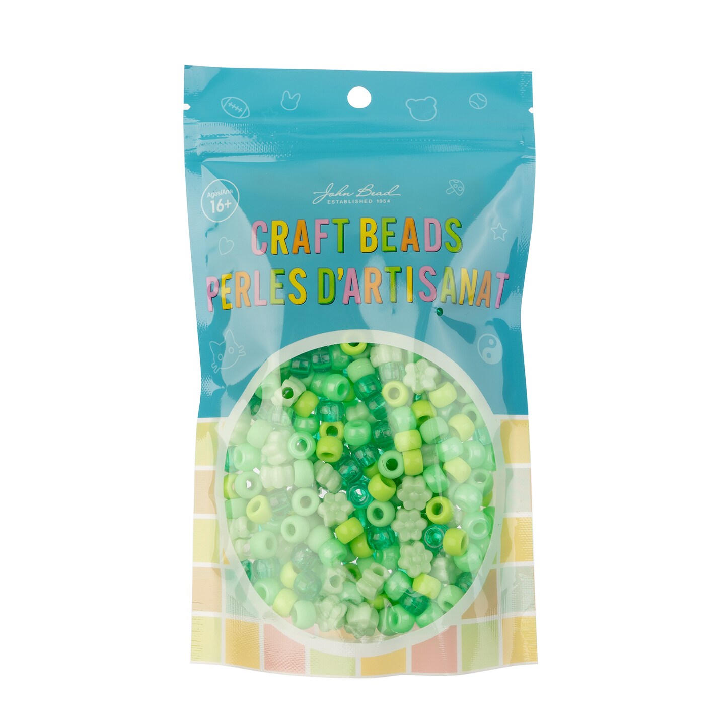 John Bead 6x9mm Assorted Plastic Pony Craft Beads, 300ct.