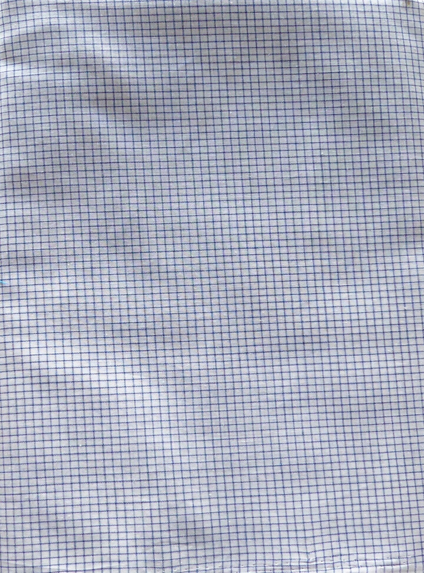 Vintage White with Blue Squares 2 1/2 Yard Cotton Fabric 44 inches wide