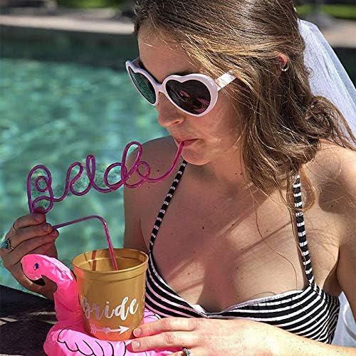 16 pcs Bachelorette Party Cups Engagement Party Decoration Bride to Be Gift Bridal Shower Party Decorations Bride Straw