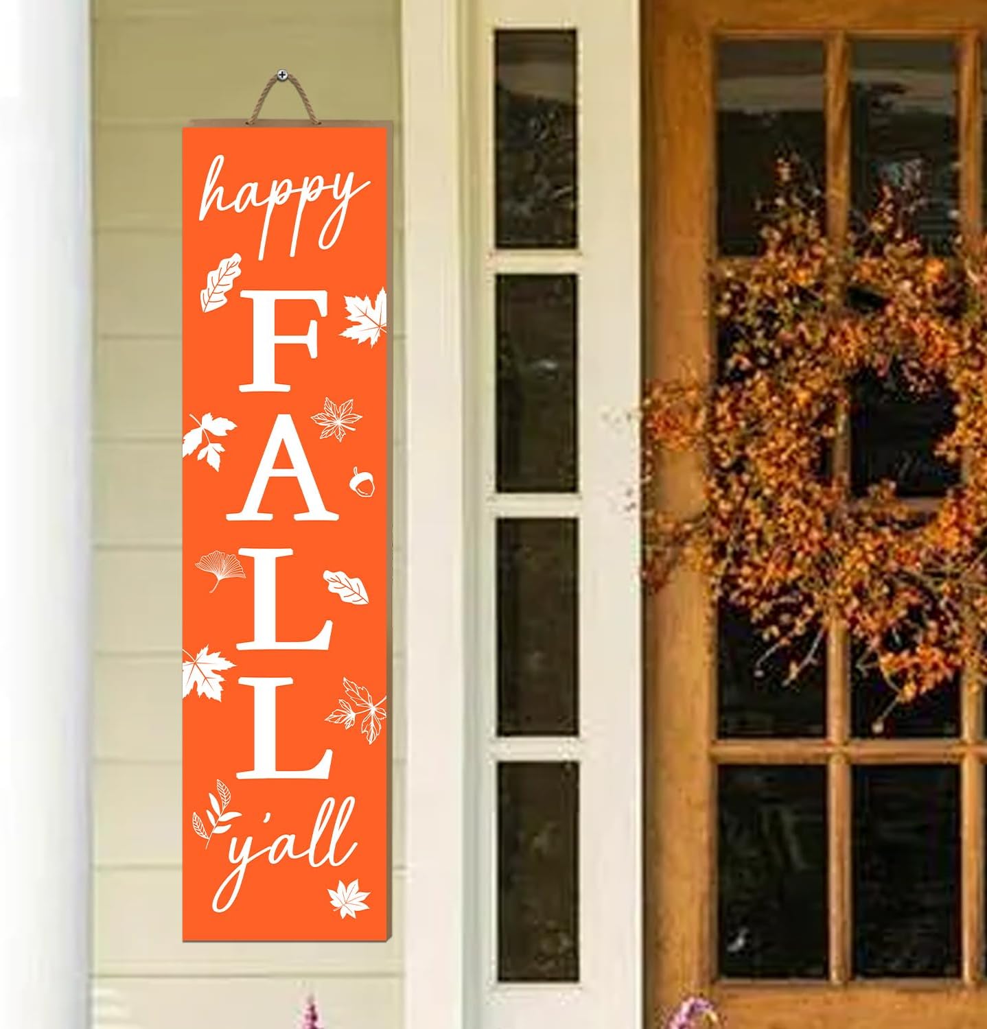 Fall Porch Sign For Front Porch (Yellow)