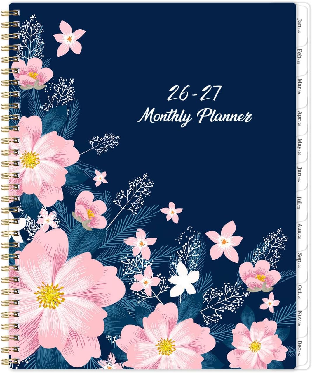 2026-2027 Monthly Planner/Calendar - Jan. 2026 - Dec. 2027, 9&#x22; x 11&#x22; Planner 2026-2027, 2-Size Pocket, Monthly Tabs, Premium Paper