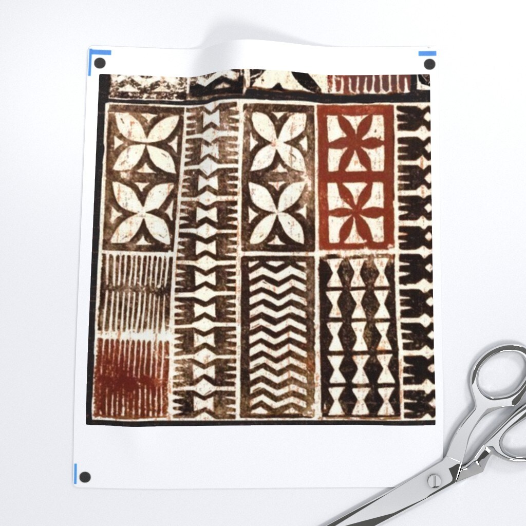 Tropical Cloth Retro Hawaiian Tiki Custom Printed Fabric by Spoonflower Various Fabrics by the Yard or Fat Quarter