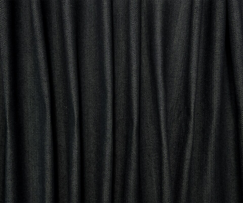 Dark Black 11 oz. Famous Denim Co. Cotton Stretch Denim Twill Woven Fabric By the Yard