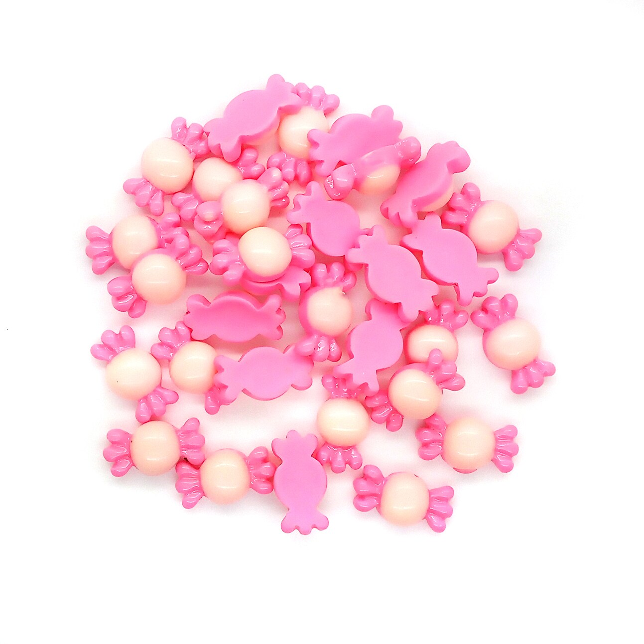 Small Pink Candy Resin Cabochons, 50 pc Flatback Embellishments, Adorabilities