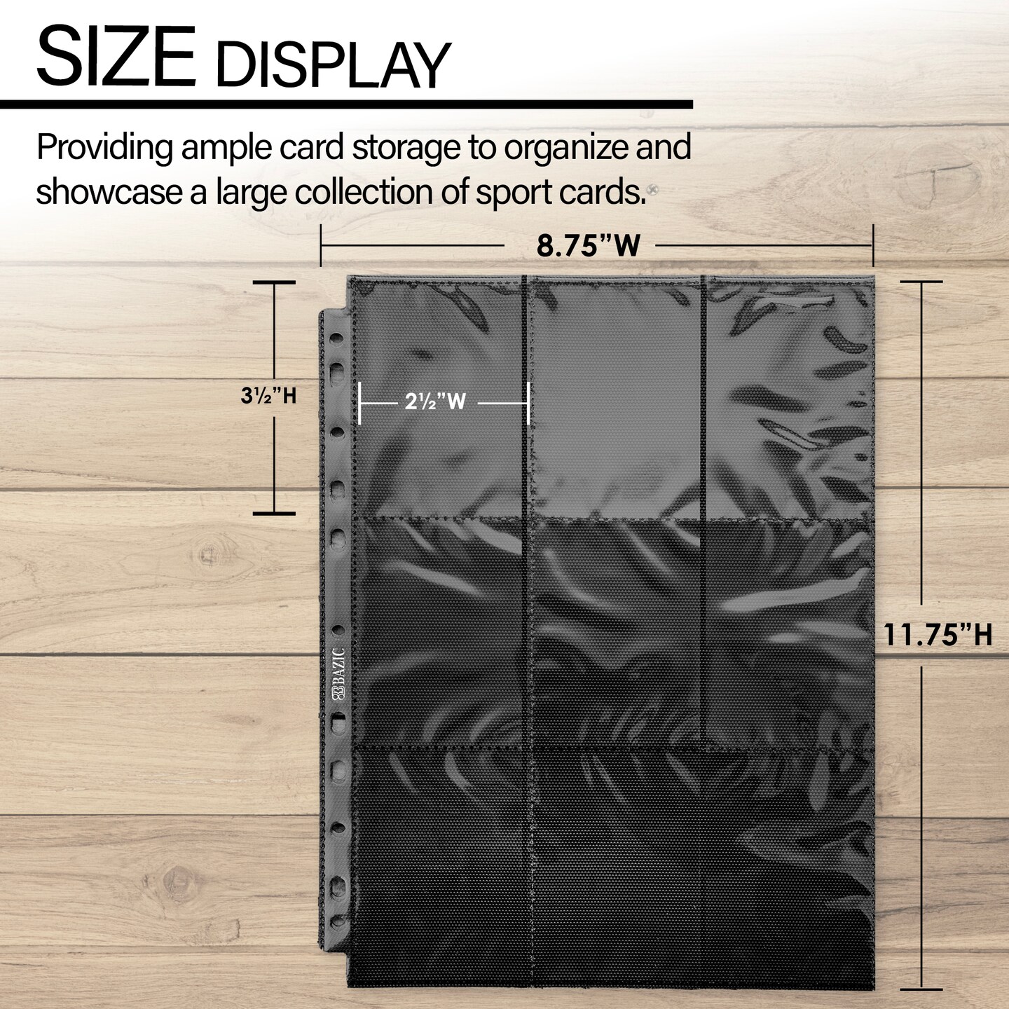 BAZIC Trading Card Holder Double Sided Side Loading 9-Pockets (5/Pack)