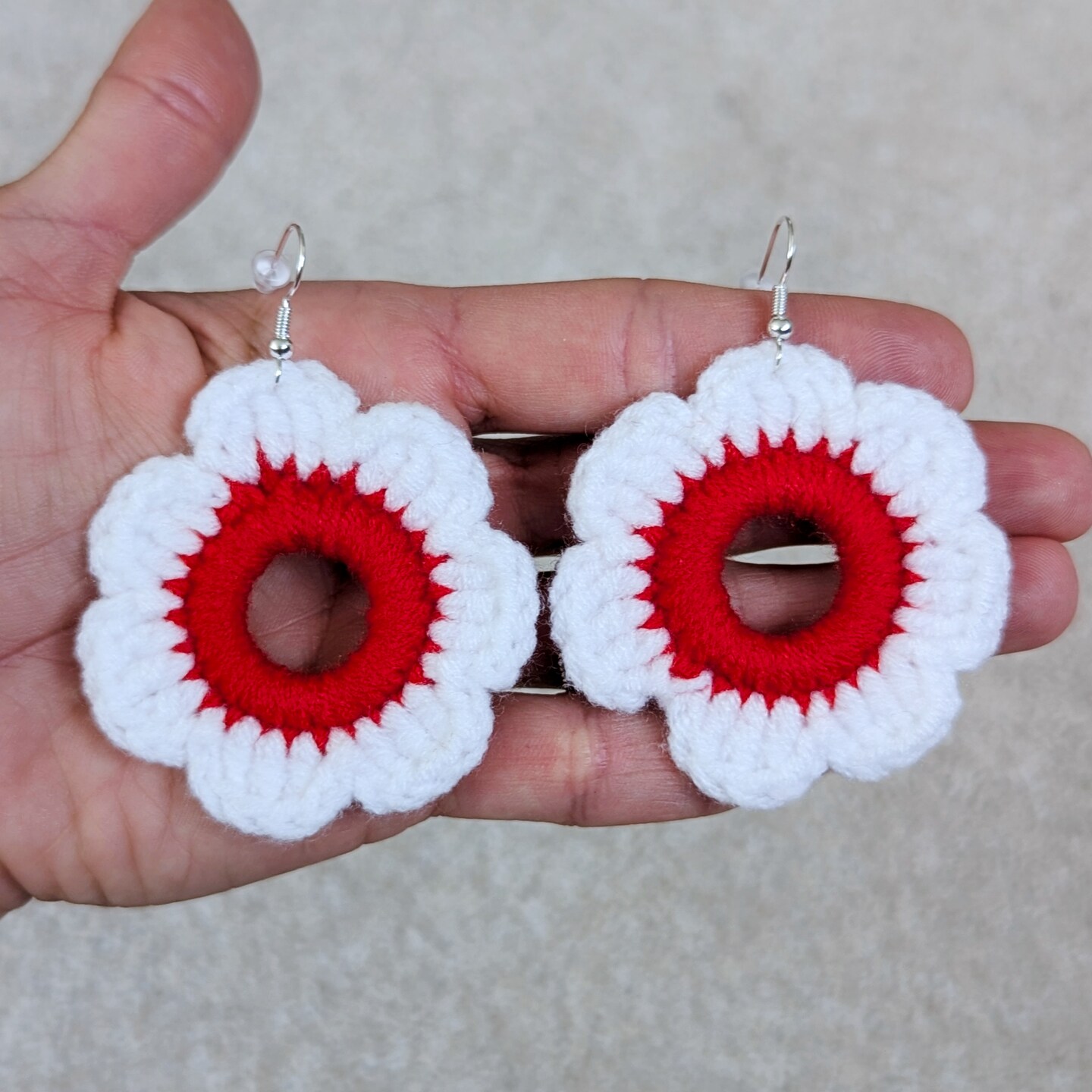 Yellow Crochet Flower Earrings - Handmade in the U.S. | MakerPlace