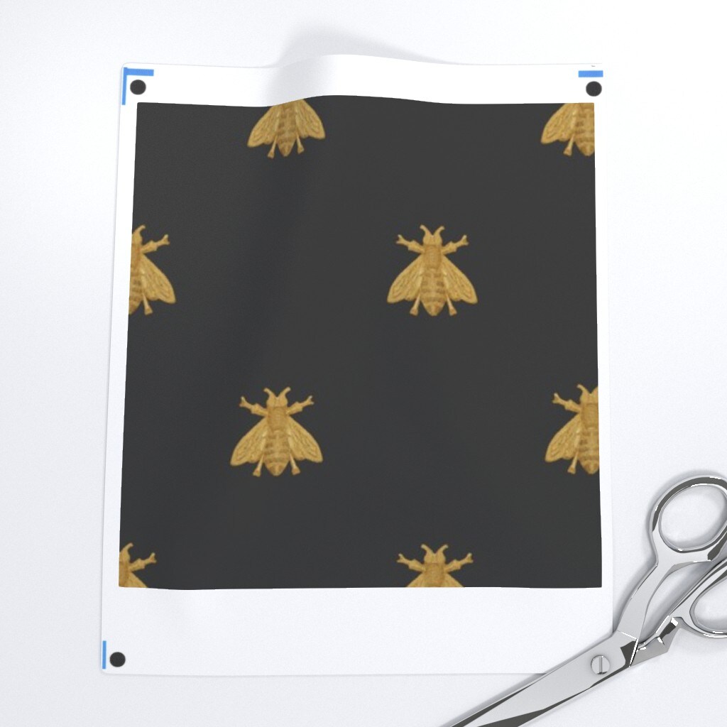 Gold Bee Historical French Napoleon Antique Style Bug Insect Custom Pre-pasted Wallpaper by Spoonflower Pre-Pasted Wallpaper 2FT Wide