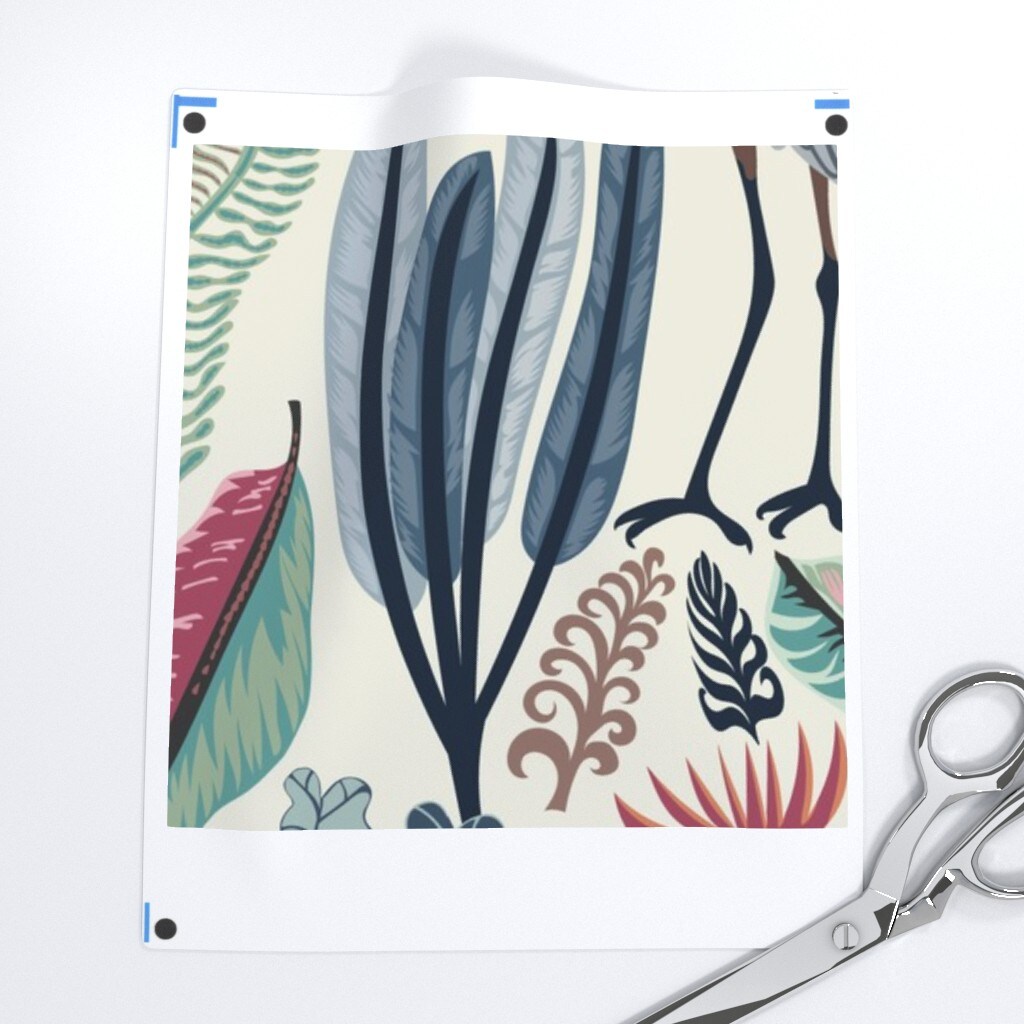 Coastal Flora Nature Tropical Wild Flowers Crane Heron Moody Pond Meadow Plants Wildlife Marshes Birds Custom Pre-pasted Wallpaper by Spoonflower Pre-Pasted Wallpaper 2FT Wide