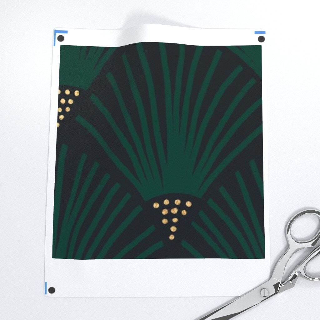 Art Deco Dark Emerald Glamorous Vintage Elegant 1920S Flapper Custom Removable Wallpaper by Spoonflower Peel & Stick Wallpaper 2FT Wide