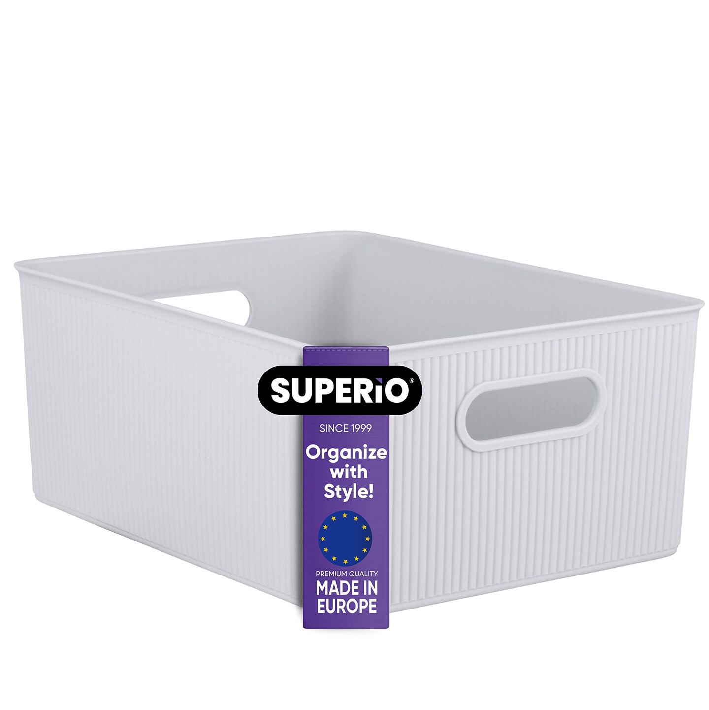 Superio Plastic Storage Container Bins, Organizer Baskets, Boxes for Organizing Closet Shelves Drawer Shelf