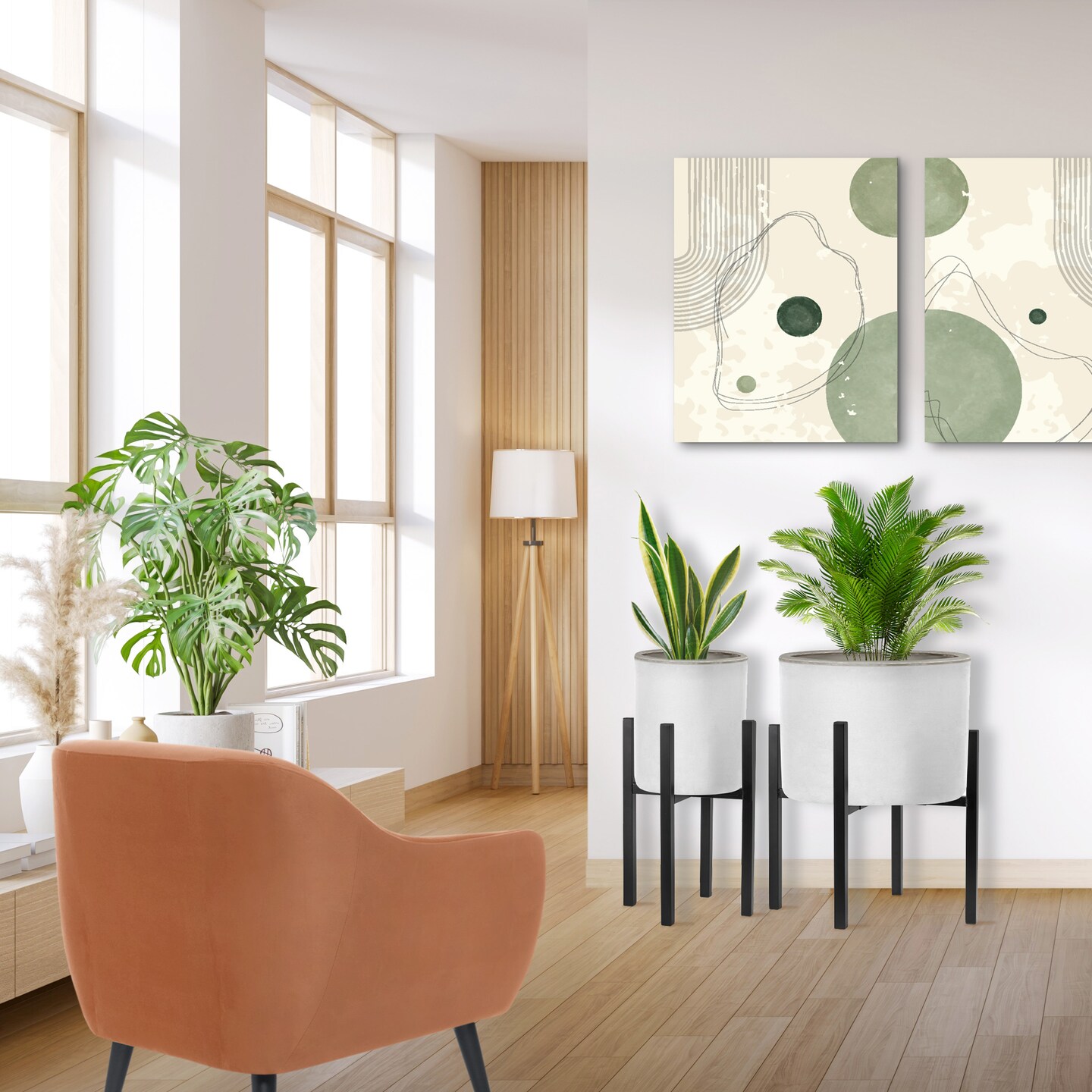 Sorbus Adjustable Metal Plant Stand &#x2013; Mid Century Style Flower Pot Holder, 10 to 16 Inches Planter Stand for Modern Home D&#xE9;cor, Houseplants &#x2013; Plant &#x26; Pot NOT INCLUDED