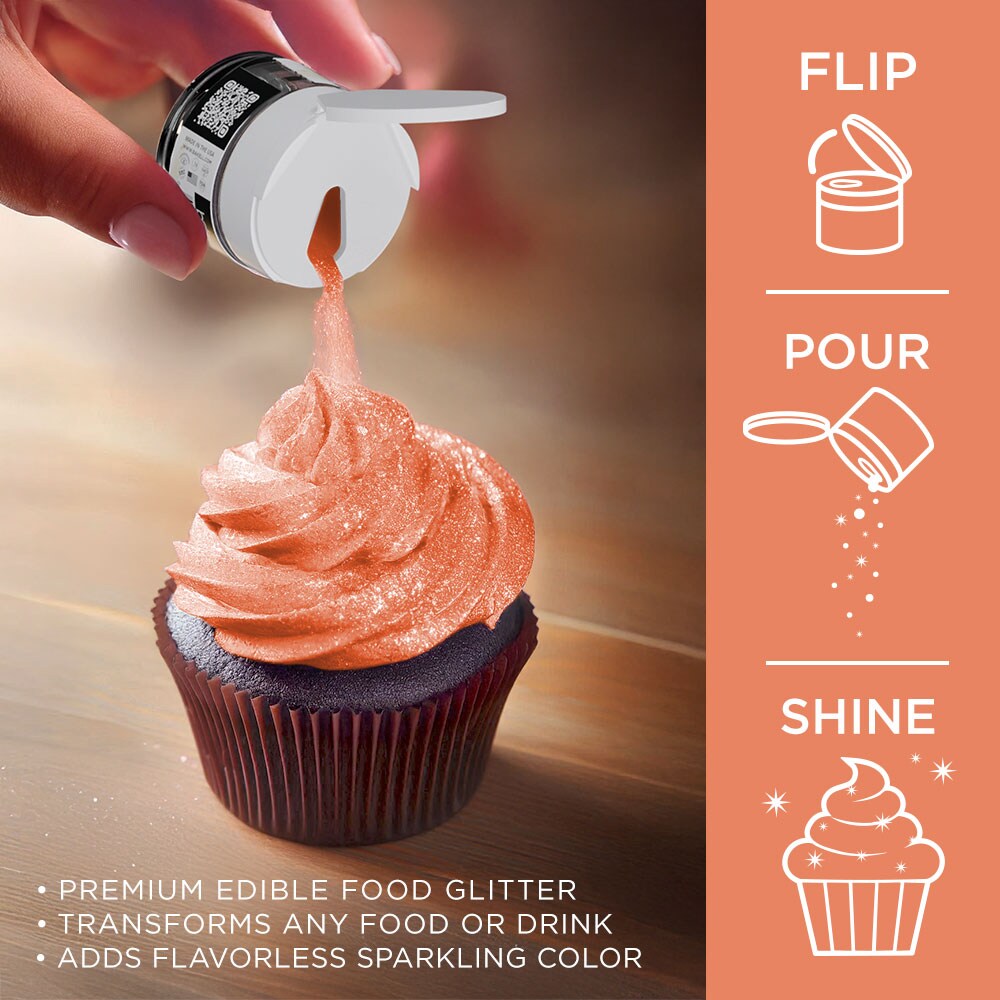 Bakell - Peach Tinker Dust Edible Glitter (5g, 1x Jar) for Food, Desserts, and Beverages!