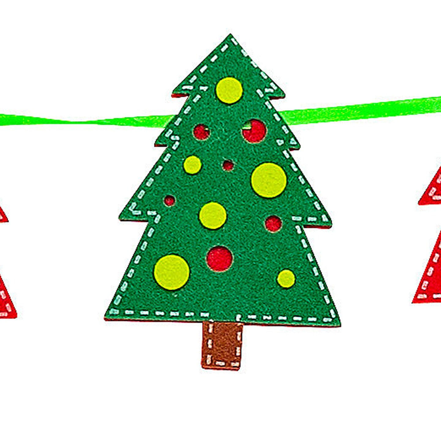 Felt Christmas Tree Garland 6 ft. x 5&#x22;